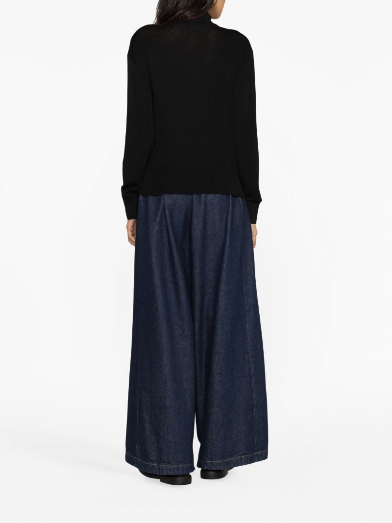 Black Roll-neck Wool Sweater