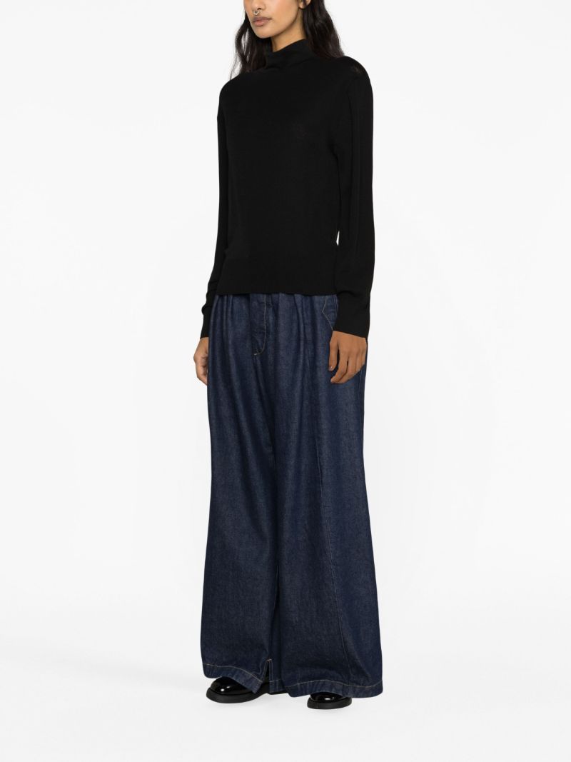 Black Roll-neck Wool Sweater