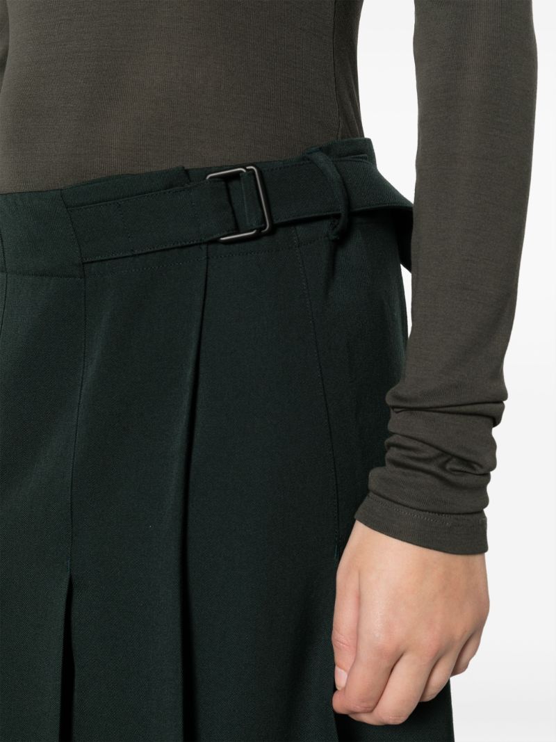 Grey Pleated Virgin-wool Skirt