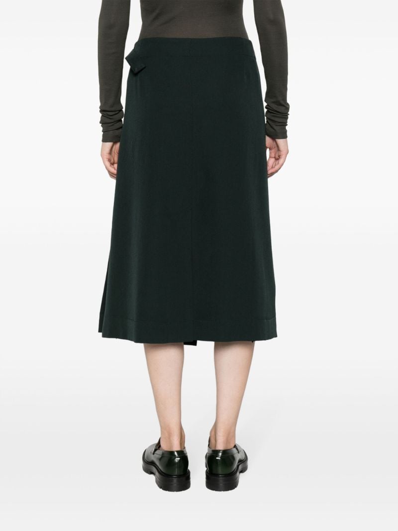 Grey Pleated Virgin-wool Skirt