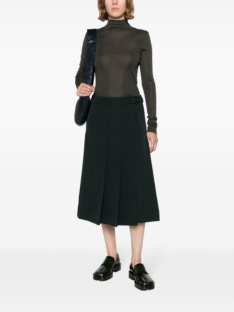 Grey Pleated Virgin-wool Skirt