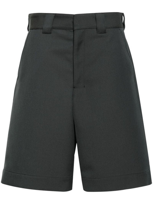 Grey Cotton-blend Shorts