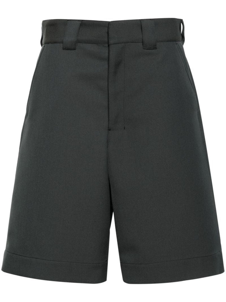 Grey Cotton-blend Shorts