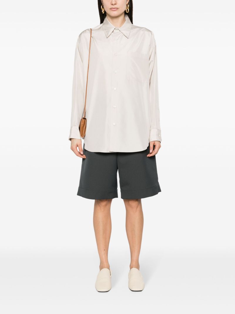 Grey Cotton-blend Shorts