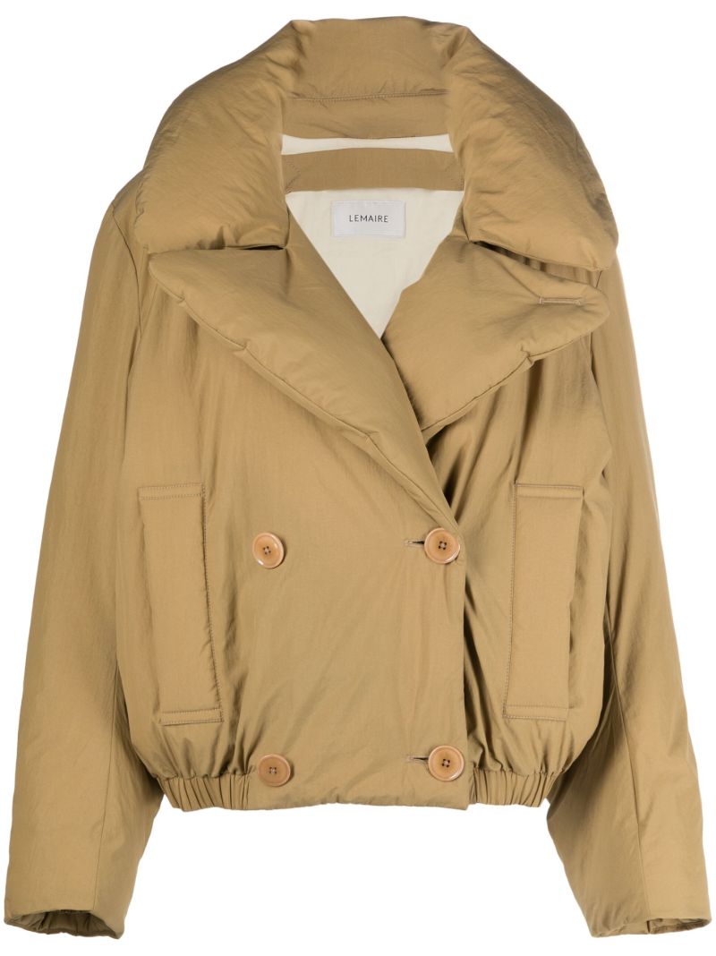 Khaki Oversized Lapel Padded Jacket