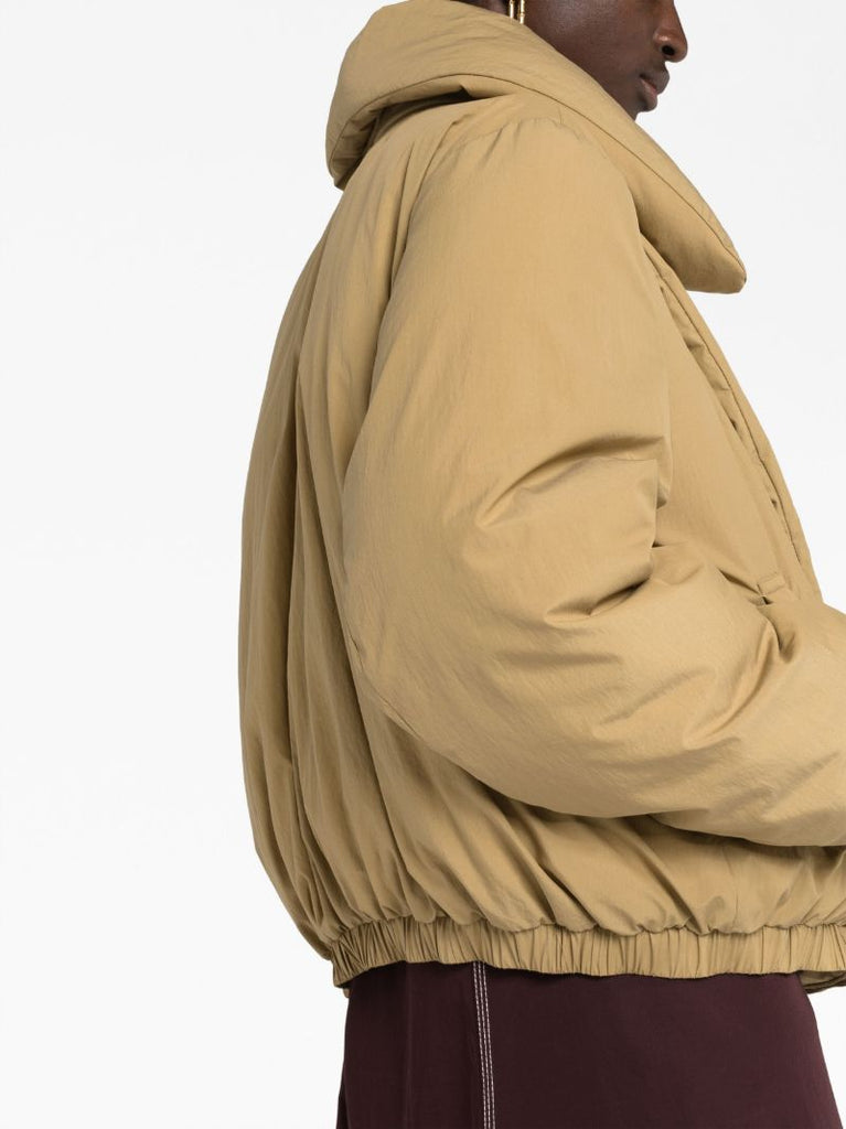 Khaki Oversized Lapel Padded Jacket