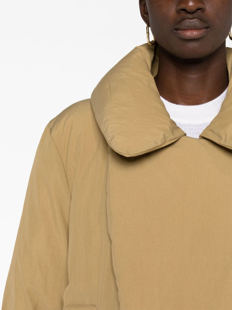 Khaki Oversized Lapel Padded Jacket