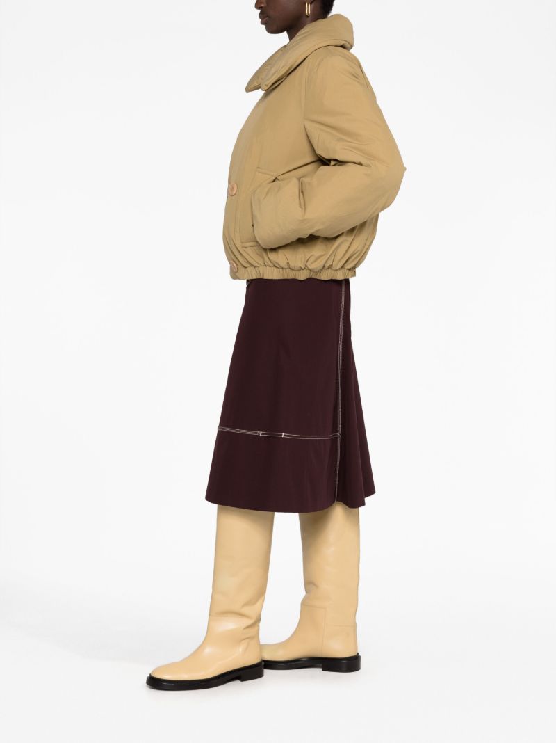 Khaki Oversized Lapel Padded Jacket