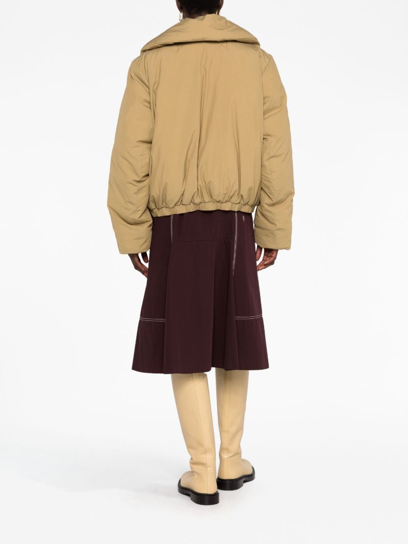 Khaki Oversized Lapel Padded Jacket
