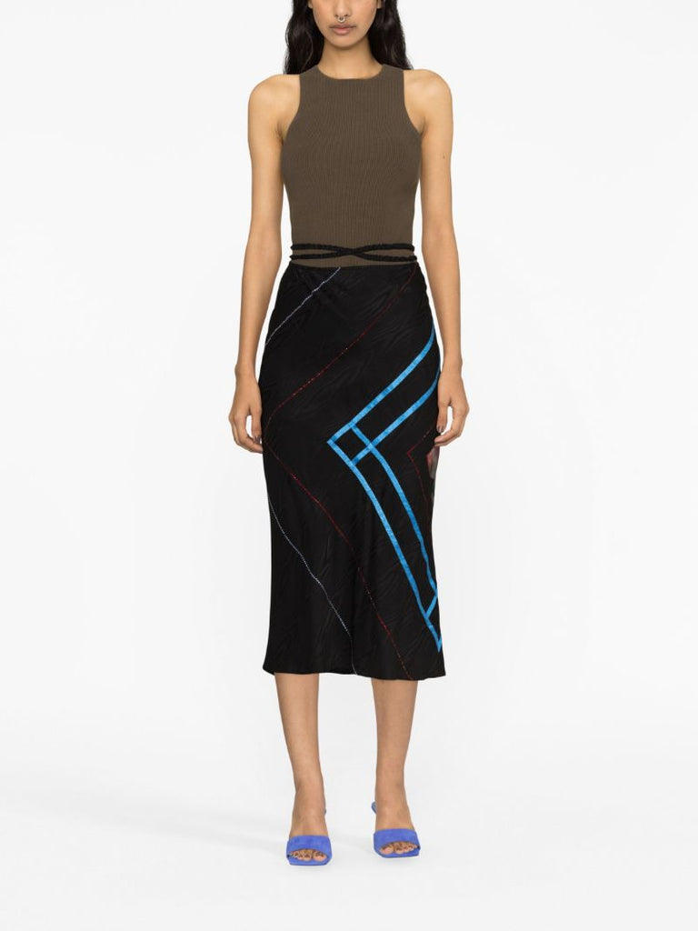 Black Clover Midi Skirt
