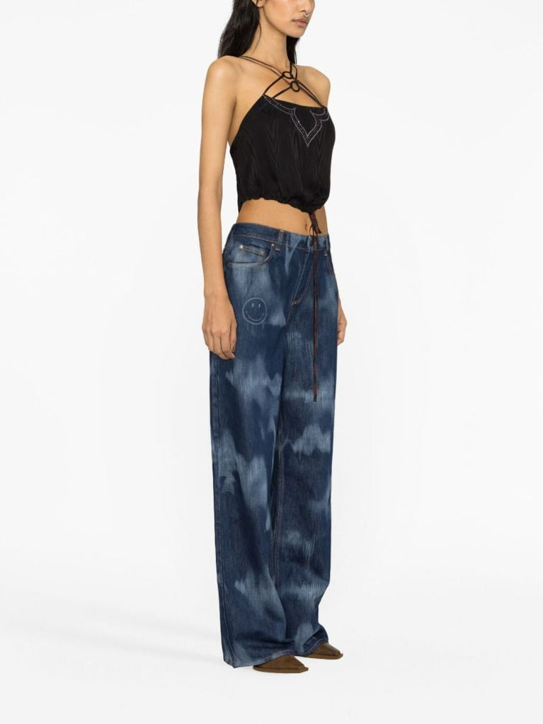 Blue Signature Wide-leg Jeans