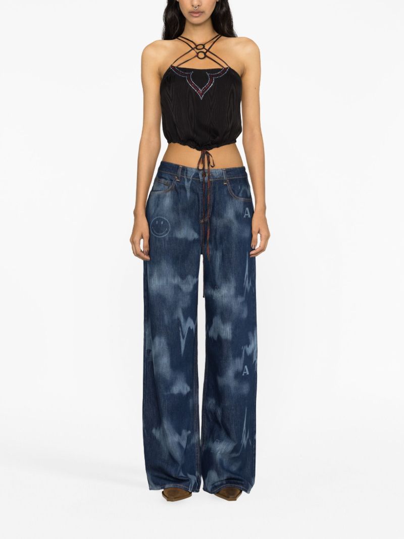 Blue Signature Wide-leg Jeans