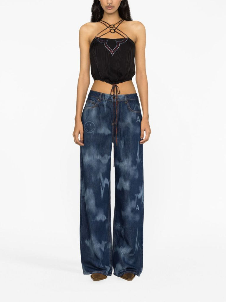 Blue Signature Wide-leg Jeans