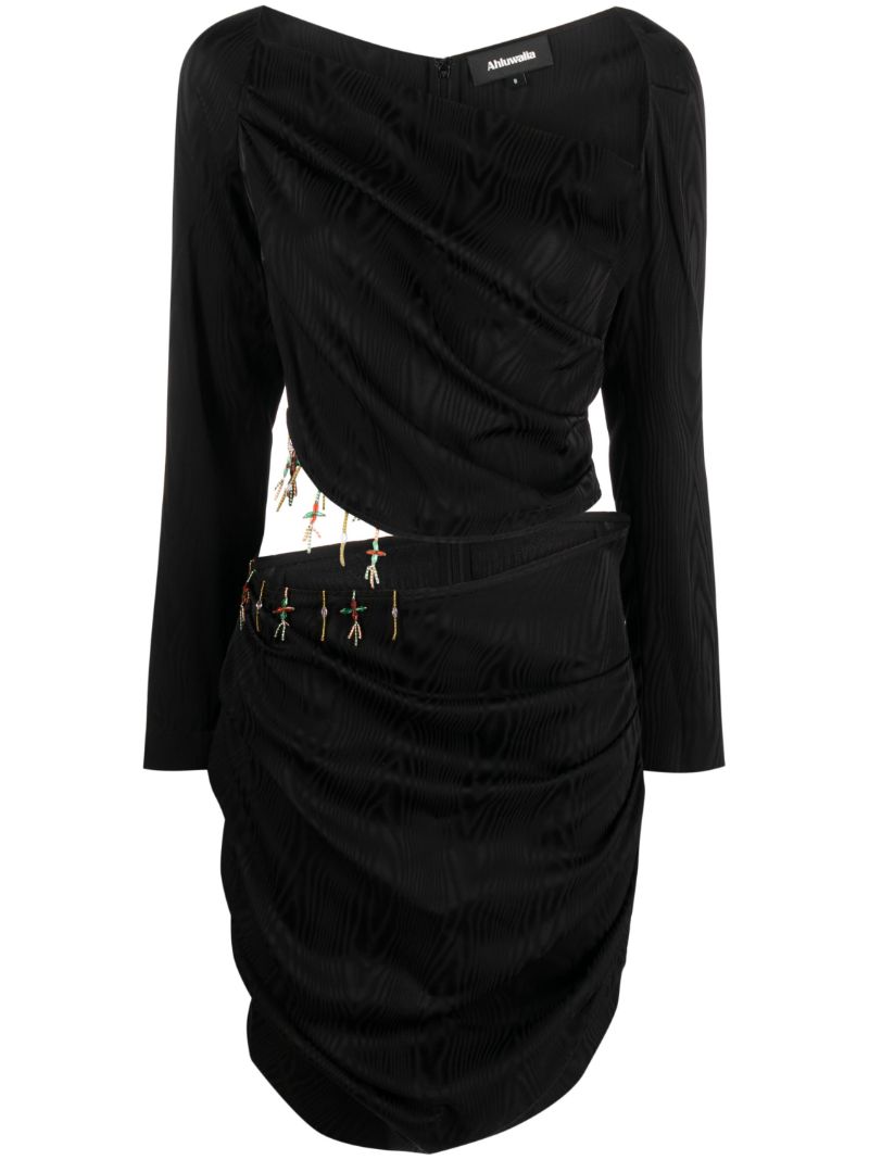 Black Femi Draped Mini Dress