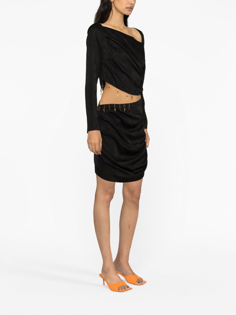 Black Femi Draped Mini Dress