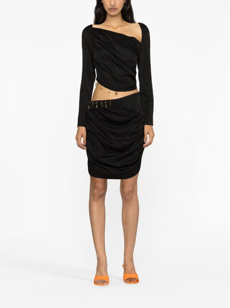 Black Femi Draped Mini Dress