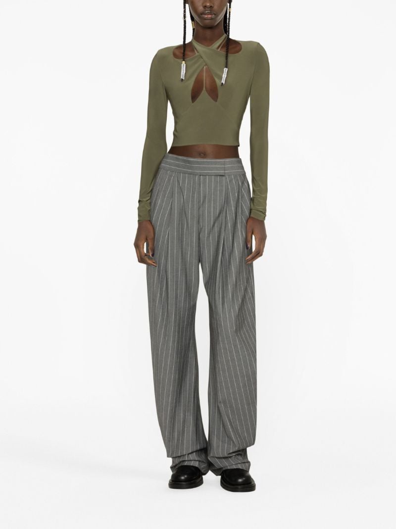 Khaki Halterneck Crop Top