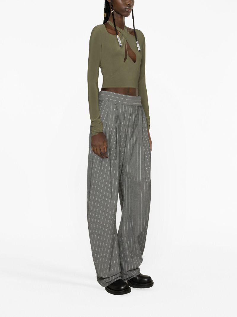 Khaki Halterneck Crop Top