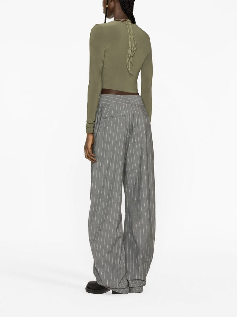 Khaki Halterneck Crop Top