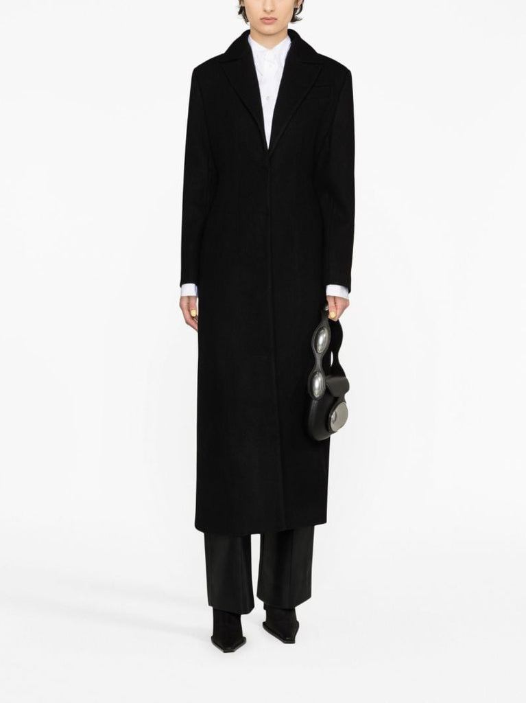 Black Single-breasted Wool Coat