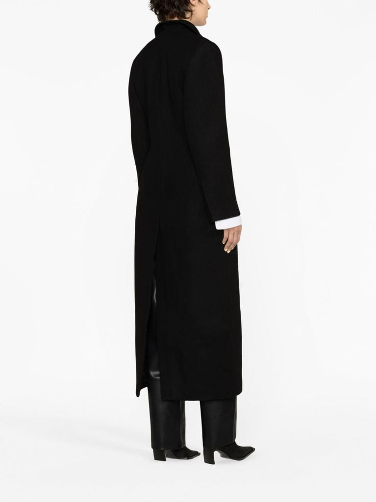 Black Single-breasted Wool Coat