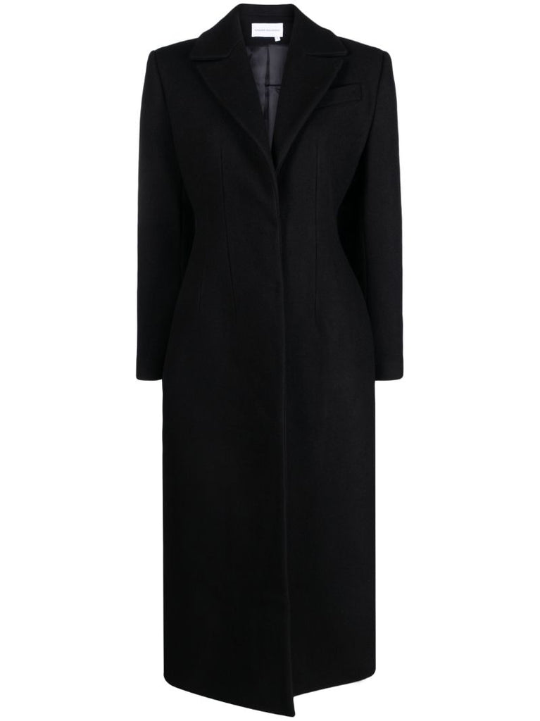 Black Single-breasted Wool Coat