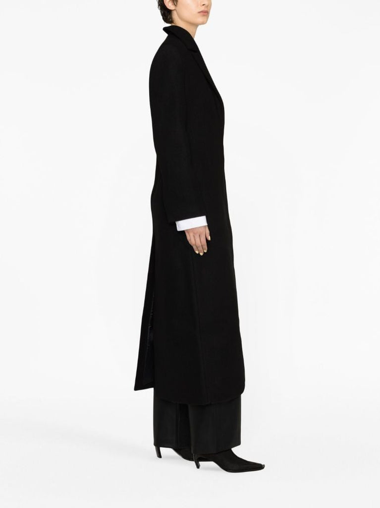 Black Single-breasted Wool Coat
