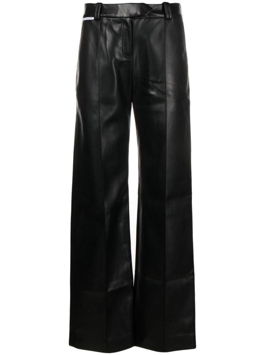 Black Faux-leather Straight-leg Trousers