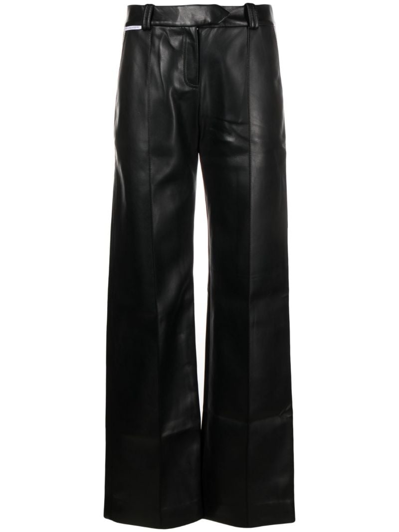 Black Faux-leather Straight-leg Trousers