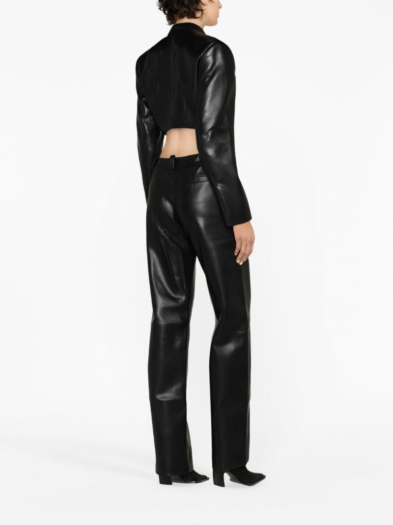 Black Faux-leather Straight-leg Trousers