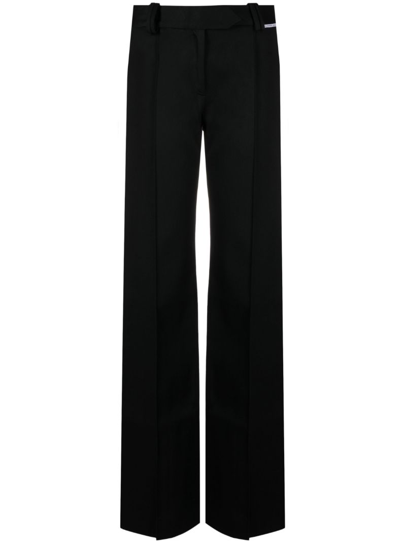 Black Straight-leg Wool Trousers