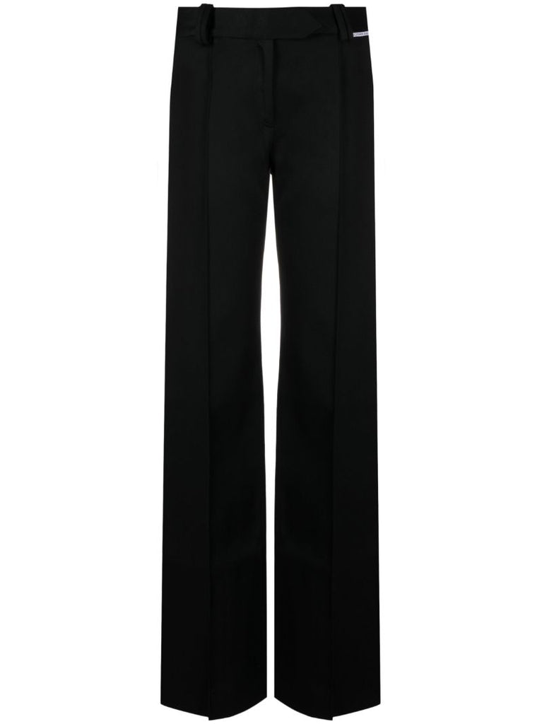 Black Straight-leg Wool Trousers
