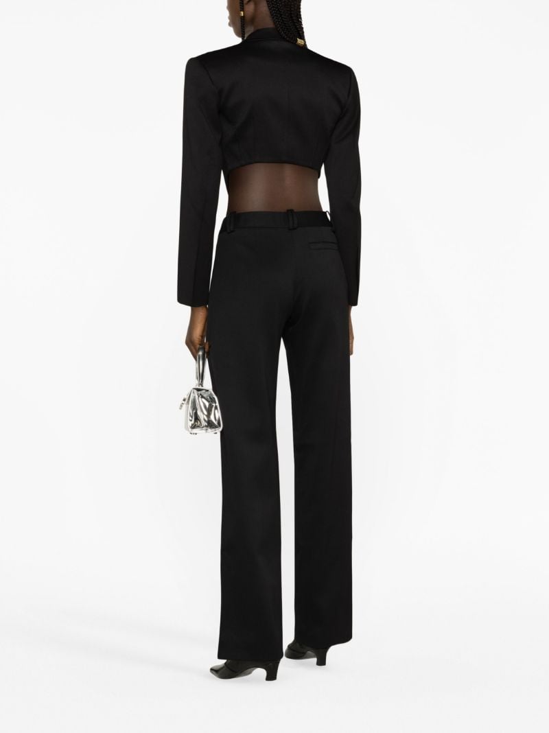 Black Cropped Wool Blazer