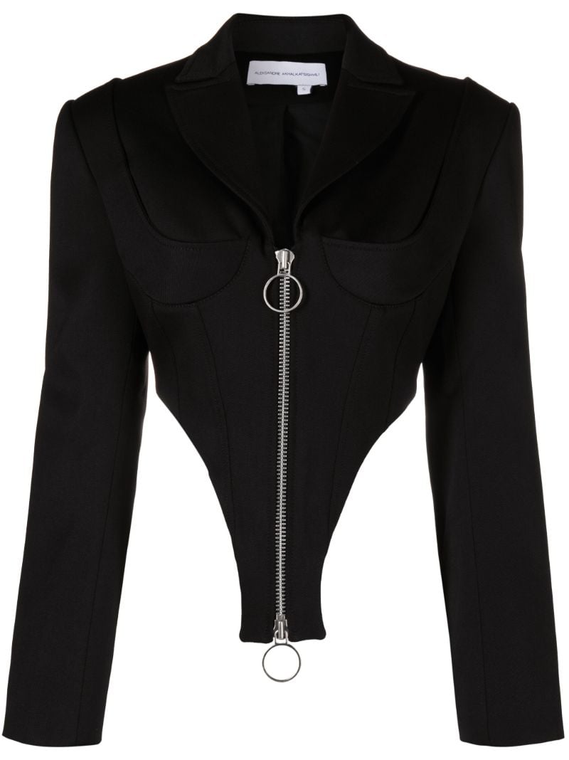 Black Cropped Wool Blazer