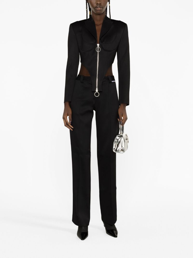 Black Cropped Wool Blazer