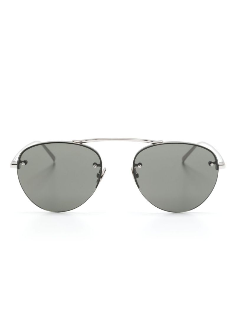 Silver-tone Aviator-style Sunglasses