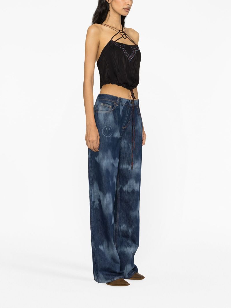 Black Clover Crystal-embellished Top