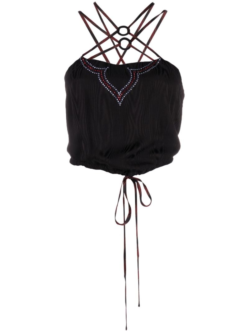 Black Clover Crystal-embellished Top