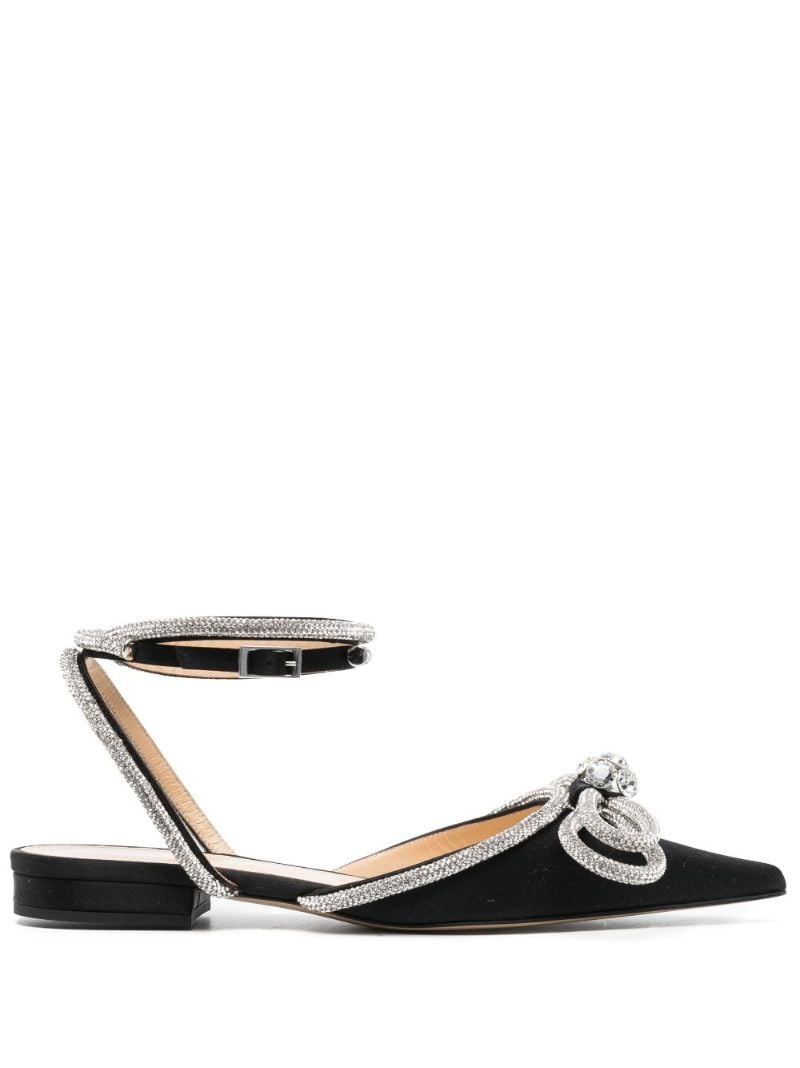 Black Double Bow Ballet Pumps