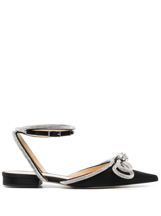 Black Double Bow Ballet Pumps