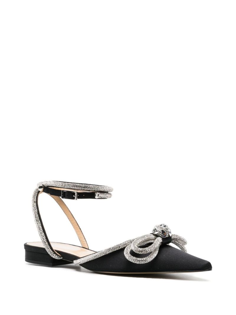Black Double Bow Ballet Pumps