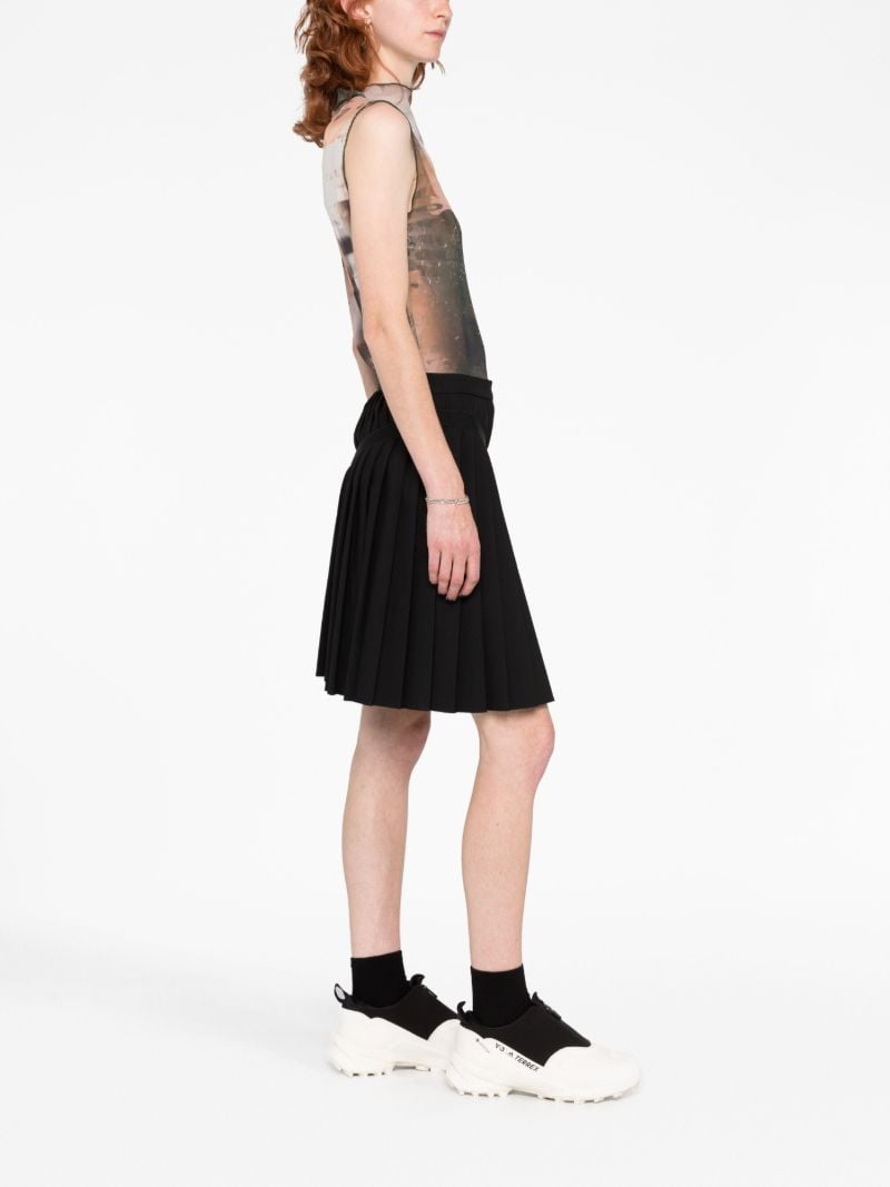 Black Pleated Short Skirt
