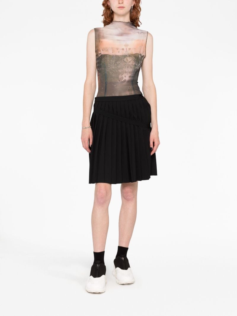 Black Pleated Short Skirt