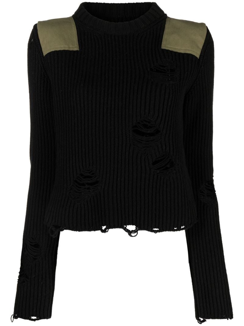 Black Shoulder-pad Sweater