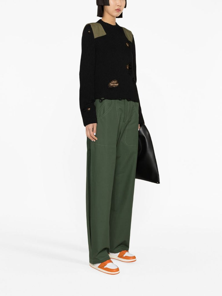 Black Shoulder-pad Sweater