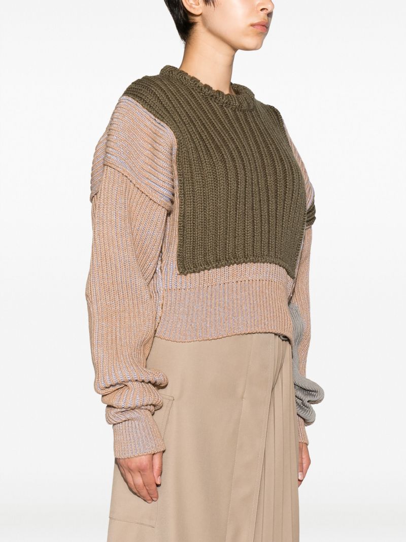 Green Ribbed-knit Sweater