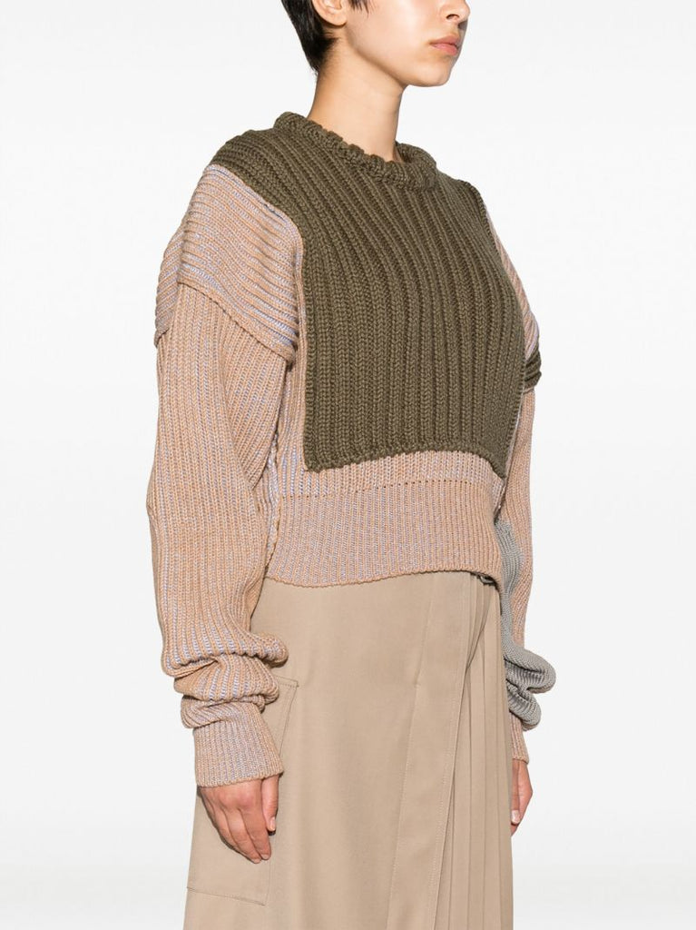 Green Ribbed-knit Sweater