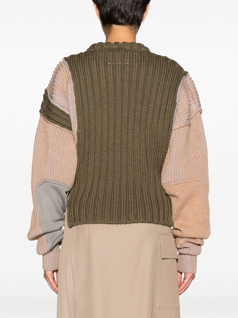 Green Ribbed-knit Sweater