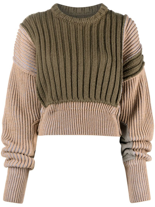 Green Ribbed-knit Sweater