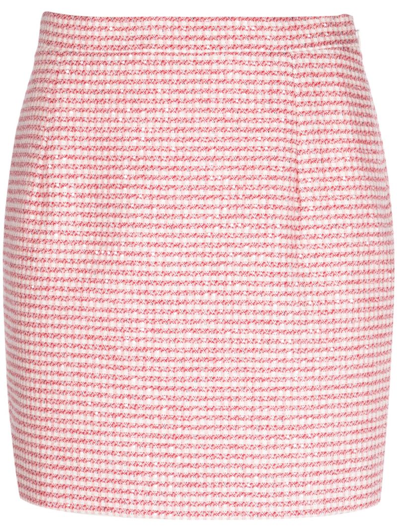 Red Tweed Mini Skirt